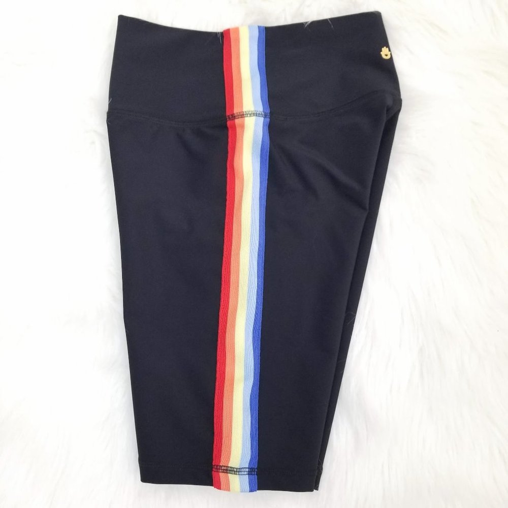 Spiritual Gangster Rainbow Stripe Biker Shorts - Picture 3 of 6